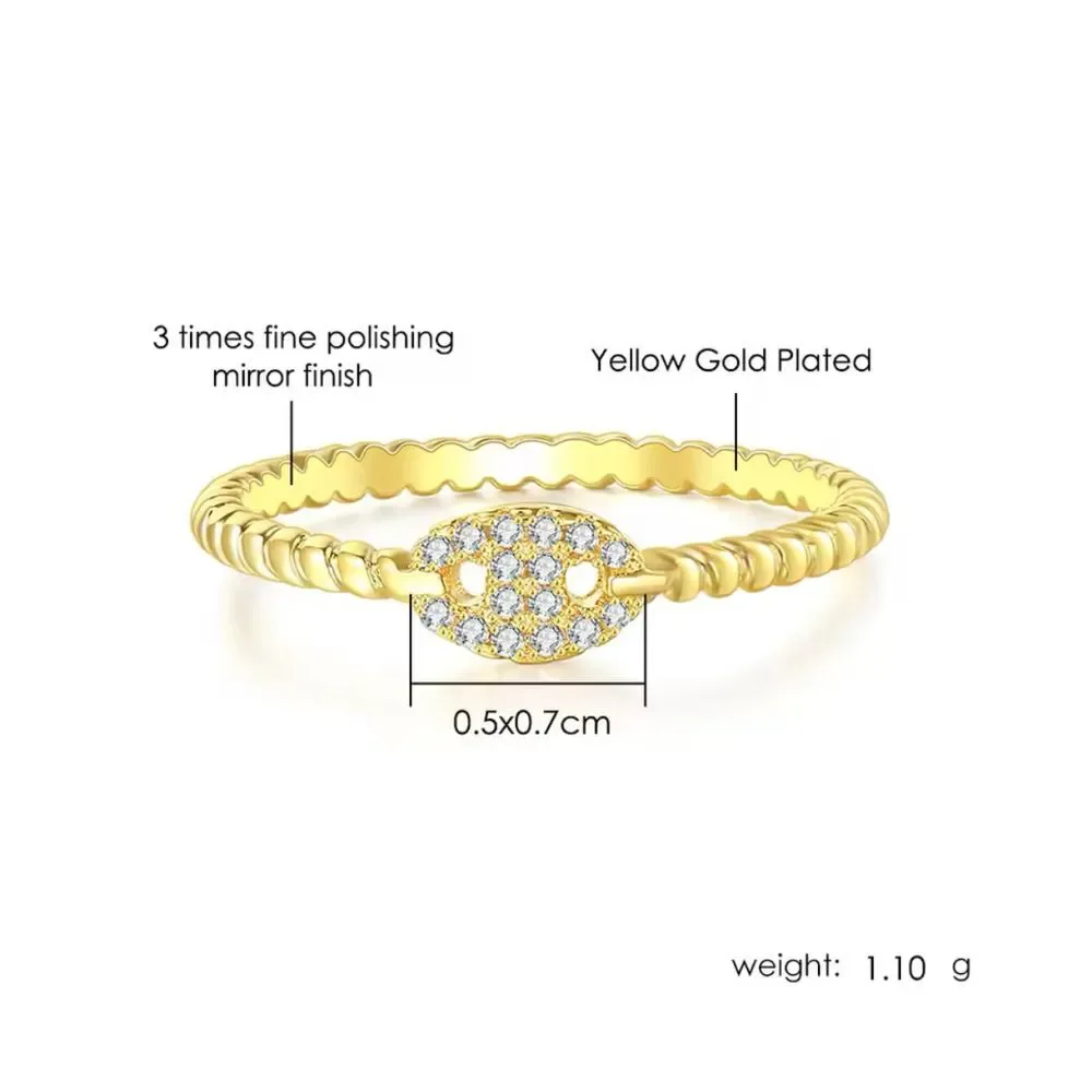 Bespoke Luxury 14k‎ Oval-Cut Diamond Simulate Gold Ring - Size 5